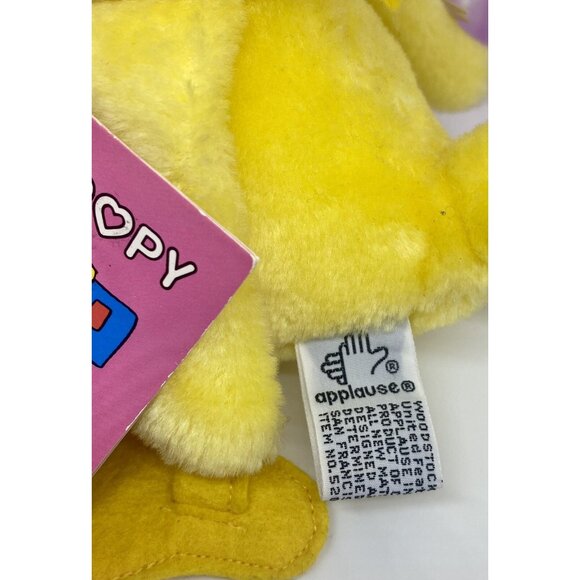 Vintage Peanuts Gang Chip Woodstock Snoopy Plush 8" Applause “I Chirp” w Tag - Picture 5 of 5
